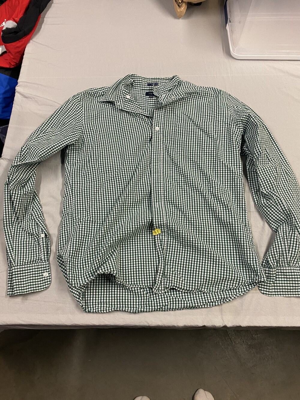 J Crew Classic Button Down Collar Cotton Work Shirt Size Mens Large Slim